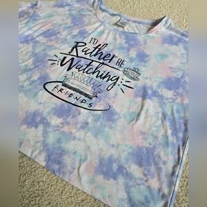 🌈 ID RATHER BE WATCHING FRIENDS Cropped Tie Dye Short Sleeve XL XXL